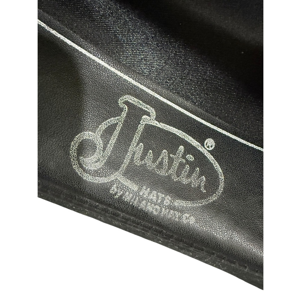Justin XXX Western Wear Cowboy Hat Unisex 7 1/8th 57 Black Wool Cowgirl Buckle - Picture 14 of 15